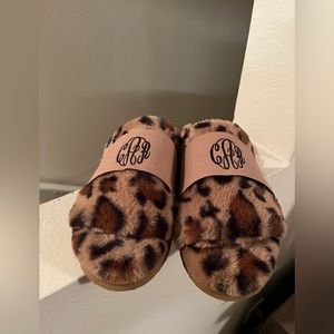 Marley Lilly Slippers. Animal Print. Size 9. Super Soft. Initials. NWT.